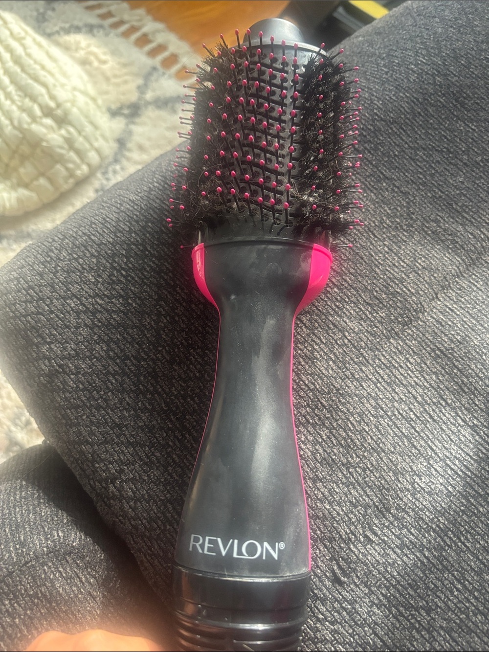 Revlon Black and Hot Pink Dual-Row Round Styling Brush